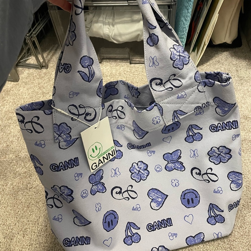 GANNI Blue Floral Women's Bag